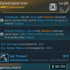 Borderlands 4 Legendary Enhancement Catastrophic Icon Maliwan PS5/Xbox/ PC