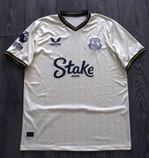 EVERTON 2024 2025 FOOTBALL SOCCER THIRD SHIRT JERSEY CASTORE CREAM SIZE MEN'S XL