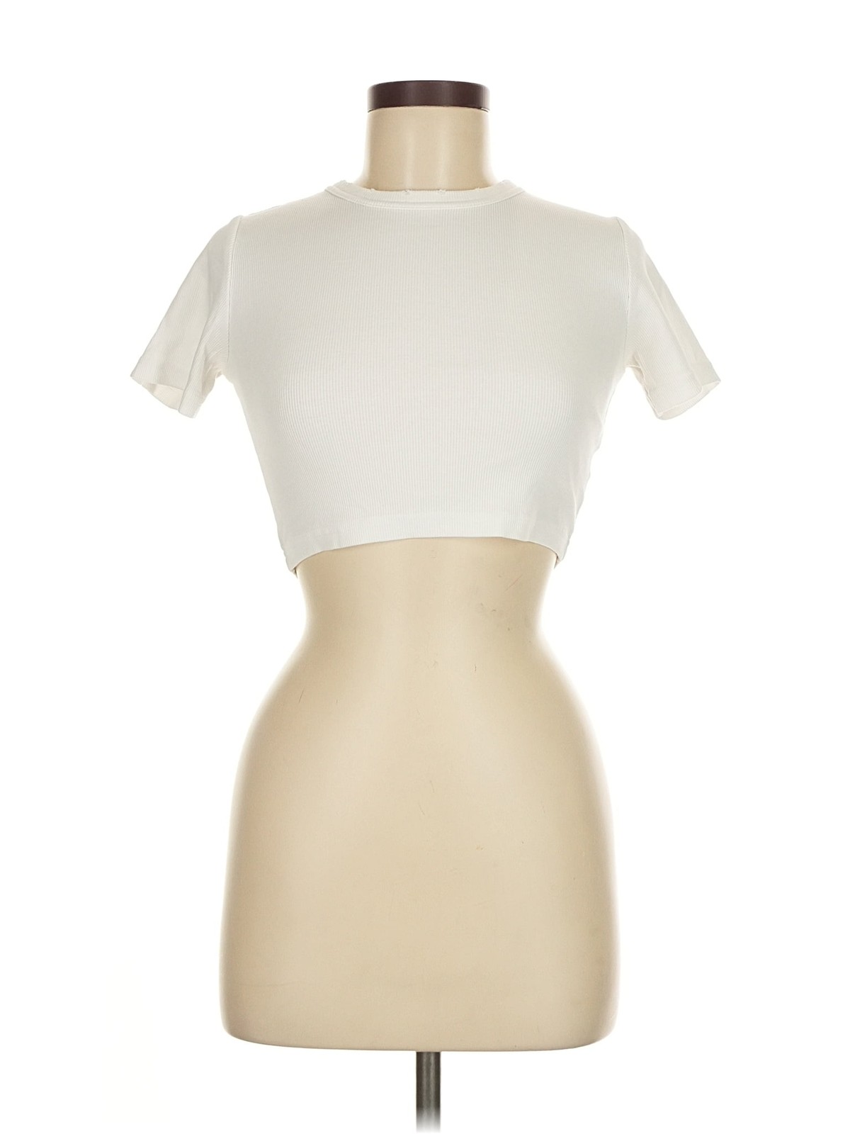 Zara Women Ivory Short Sleeve Turtleneck M