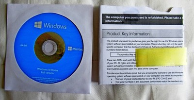 Microsoft 64-bit Windows 10 CD + product key