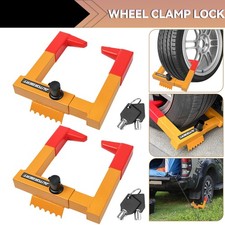 2pc Heavy Duty Wheel Clamp Tire Lock Anti Theft Car Caravan Trailer Van Security 2pc Heavy Duty Wheel Clamp Tire Lock Anti Theft Car Caravan Trailer Van Security
