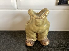 Ceramic Pottery Gardeners / Workman Overalls - Pen Pot / Flowers