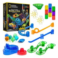 National Geographic Glow In The Dark Marble Run Expansion Pack 25 Pieces Set