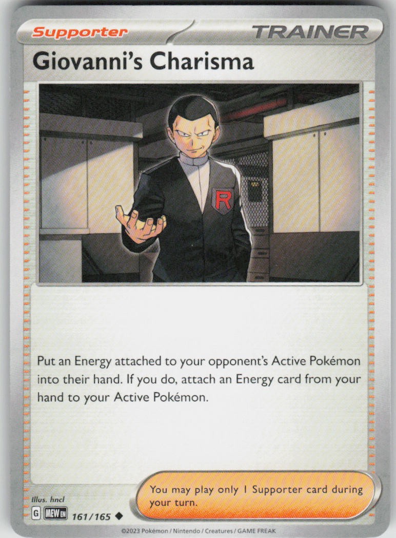 Pokemon Giovanni's Charisma - Uncommon SV: Scarlet & Violet 151 161/165 NM