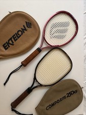 2 EX. VINTAGE Ektelon Composite 250g Raquetball Tennis/Rogue W/Covers-Mint