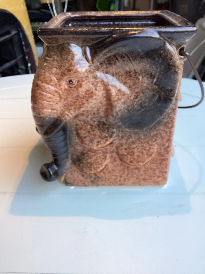 Elephant Ceramic Candle Holder Lantern Amazing Detailing Table Top or Hang EUC - Image 3 of 4