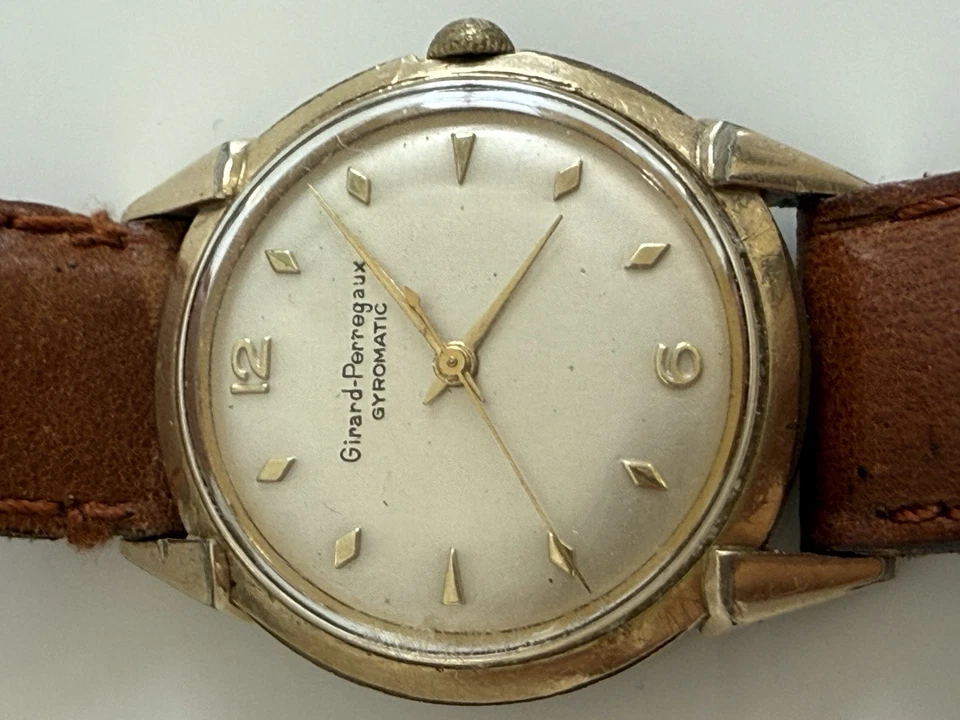 Reloj Pulsera Girard-Perregaux Automático Giromático Lleno de Oro De Colección Foto 3 de 4