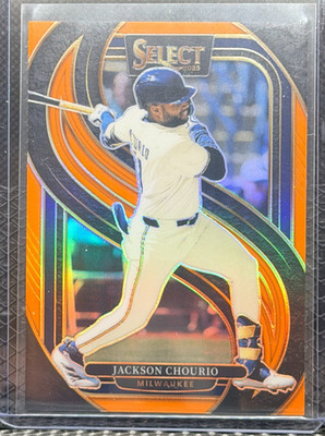 Jackson Chourio 2025 Select Premier Orange Prizm #26/49 - Milwaukee Brewers