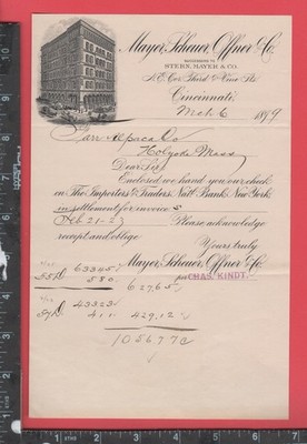 E923 Mayer Scheuer Offner Co Charles Kindt '99 letterhead Farr Alpaca Holyoke MA
