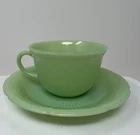 Vintage Jadeite Green Fire King “ALICE” Pattern Tea Cup And Saucer