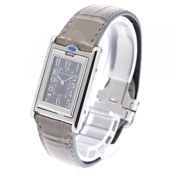 Cartier — Cartier Tank Basculante MM W1016730 24mm SS Gray Dial Quartz Watch #C2547