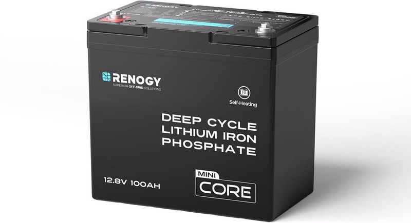 Renogy 12V 100Ah Lithium LiFePO4 Battery Self-Heating w/DuoHeat Tech, Off Grid