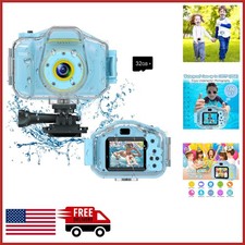 Kids Digital Camera for Underwater Use, 32GB Card, Perfect Gift for Ages 3-12