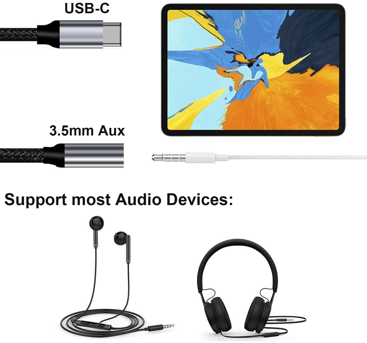For Samsung Galaxy S20/S21/S22 - USB-C Earphone Adapter Headphone Audio Jack