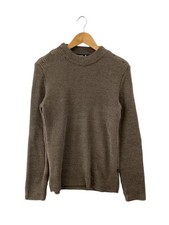 Agnes B. Homme Knit Sweater Thick 1 Wool BRW Solid Color 4956LV25