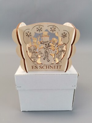 Holz Teelichthalter Schneemann Kinder 8,5 cm Kerzenhalter Advent Weihnacht