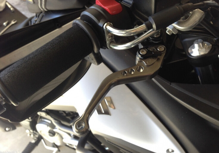 Leviers frein et embrayage pour Suzuki V-Strom DL650 de 2004 à 2010 en aluminium noir