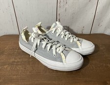 Converse All Star Low Top Sneakers Gray Floral Jr Shoe Size 4-NEW