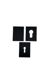 Black ADHESIVE Escutcheon Lock Keyhole Cover Repair FlatPlate-47x63 mm