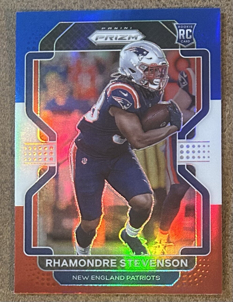 2021 Prizm Rhamondre Stevenson RC Patriots #367 Red White Blue Prizm FREE SHIP