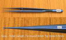 TITANIUM ENT RING TIP FORCEPS 7" & PLASTIC SURGERY MICRO FINE RING HOLE 0.5 MM 