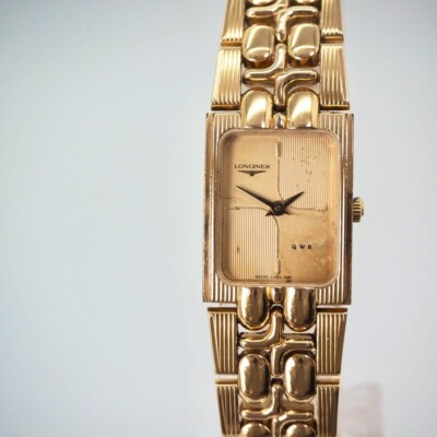 Longines QWR Watch Quartz 17mm Women's Gold Dial Swiss Made Longines QWR Watch Quartz 17mm Women's Gold Dial Swiss Made