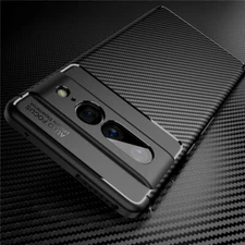 For Google Pixel 7 8 Pro 7a 8a Phone Case Carbon Fiber Cover, Screen Protector