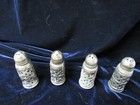 4 VINTAGE COBALT BLUE SALT AND PEPPER SHAKERS WITH FILIGREE  SILVERLATE TOP — photo 2