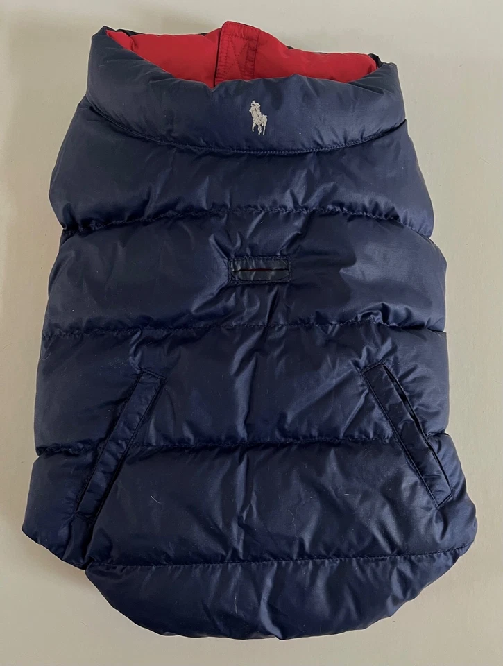 Abrigo acolchado reversible rojo y azul marino Polo Ralph Lauren perro con velcro® ec oficial Foto 2 de 4