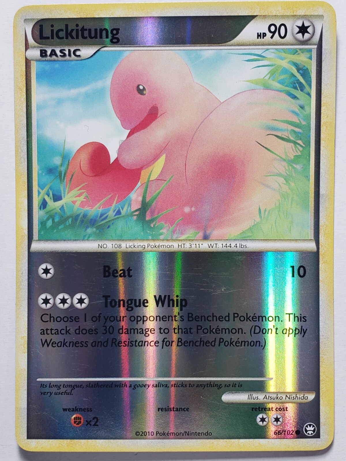 REVERSE HOLO Lickitung 66/102 NM - Triumphant Pokemon Card - Atsuko Nishida