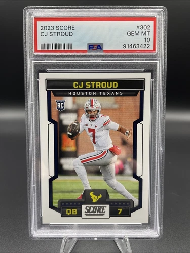 PSA 10 GEM MINT CJ Stroud 2023 Panini Score Rookie Card RC #302 Houston Texans