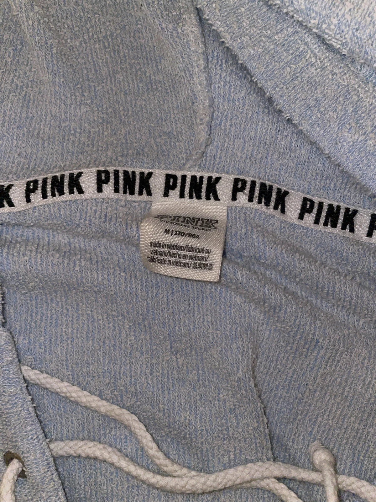 UNDERCOVER FELPA CON CAPPUCCIO IN PILE BLU VICTORIA'S SECRET "ROSA" TAGLIA M