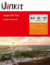 A3 OHP Film Inkjet Print Only For Overhead Projector - 20 Sheet 420x297mm Uinkit