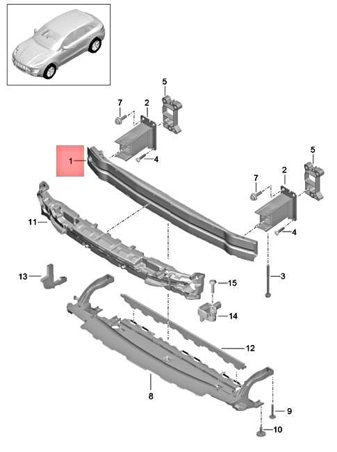 Genuine PORSCHE Macan 95B Bumper Carrier 8R0807113D | eBay