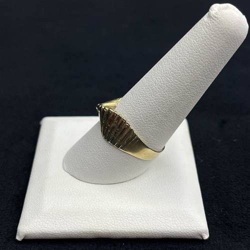 Large Modern Abstract Brilliant Twisted Ribbon 14K Yellow Gold Ring Size 10 - Picture 3 of 6