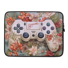 Floral Gamer Design 15 inch Laptop Sleeve