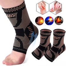 Copper Compression Sleeve Ankle Support Socks Foot Fasciitis for Pain Relief