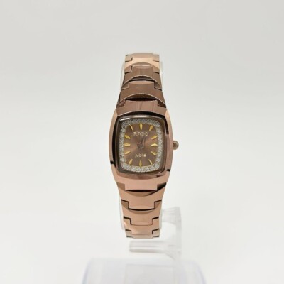 RADO Jubile Diamond Bezel Quartz Watch Rose Gold Free