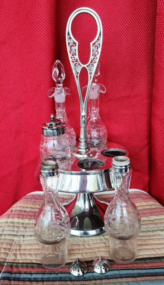 Vintage Crystal Cruet Set Glass eBay