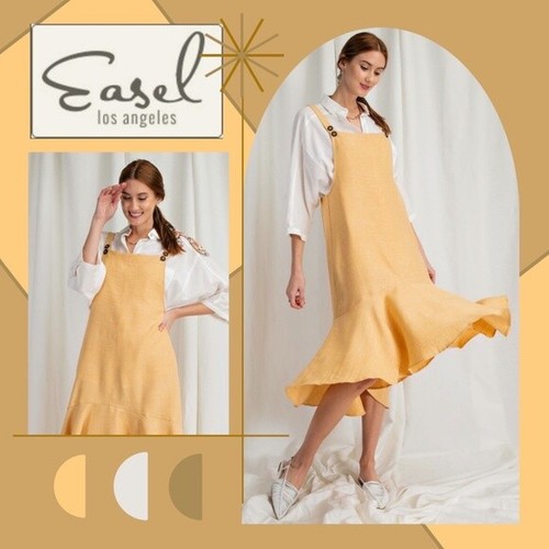 Linen Wash Jumper Dress | eBay