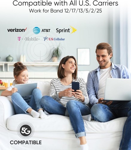 Cell Phone Booster for Home, Band 12/17/13/5/2/25 5G 4G LTE, Covarage Up to 2,0P - Photo 4 sur 8