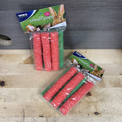 2 Pack Ware Large Rice Critter Pops Small Animal Chew Treats