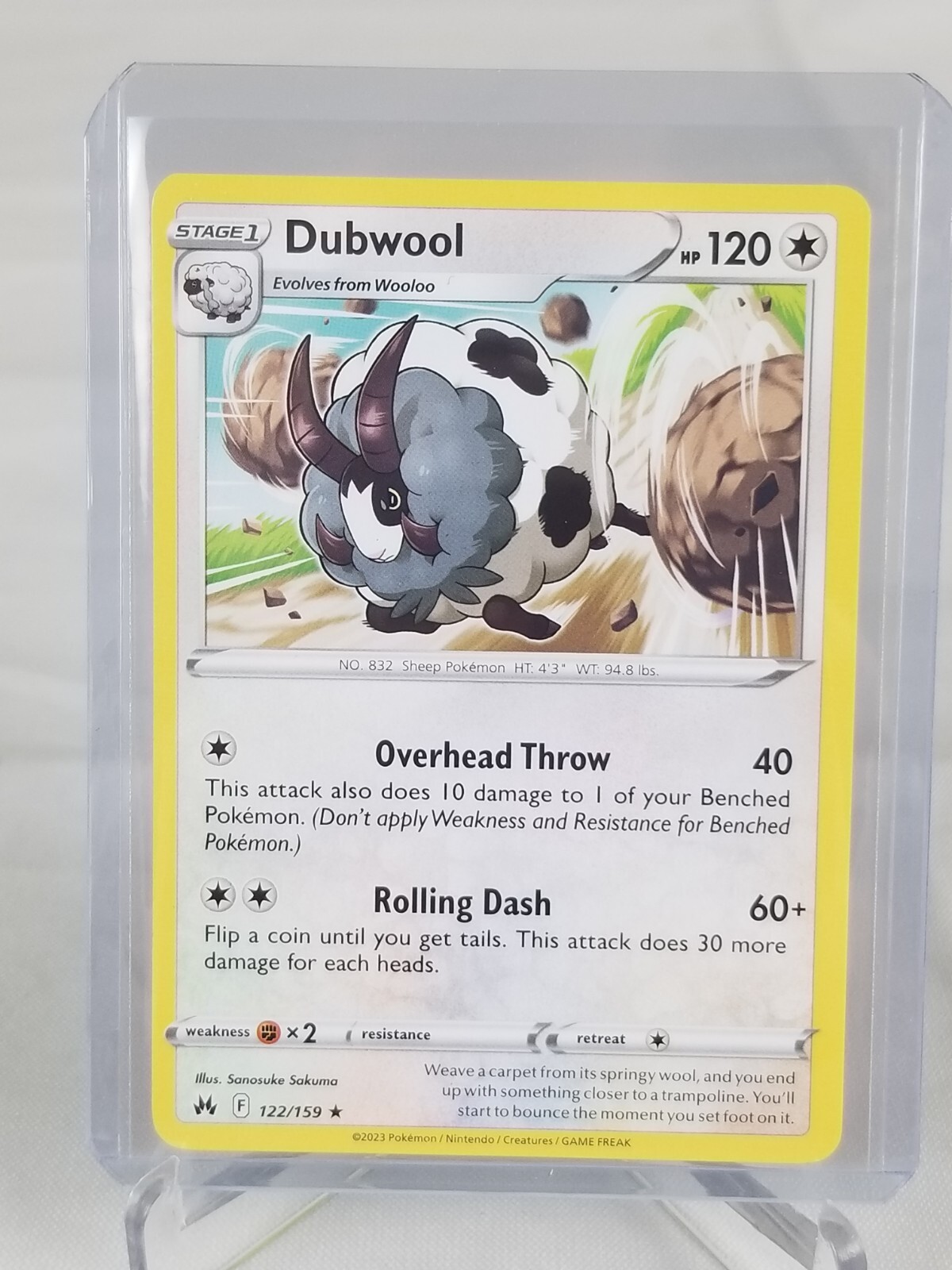 Dubwool Hp 120 #122 Pokemon Card 2023