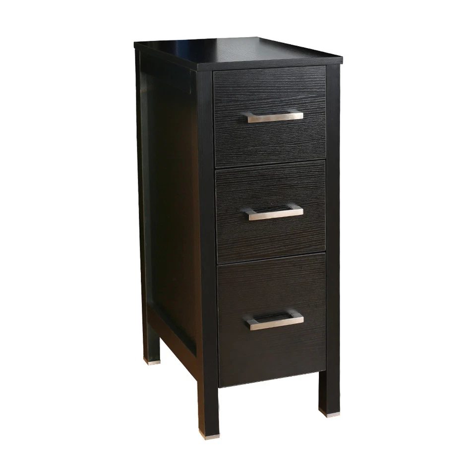 Mueble pequeño tocador de baño negro 72" vidrio templado lavabo sin espejo Foto 4 de 4