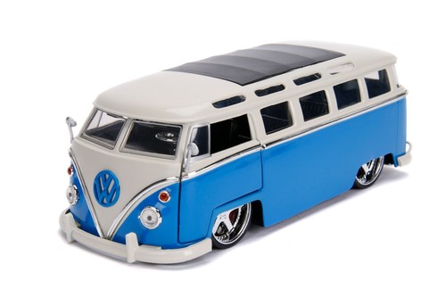 JADA TOYS BIGTIME KUSTOMS BTK 1962 VW VOLKSWAGEN BUS VAN BLUE 1:24 DIECAST #98 - Picture 2 of 3