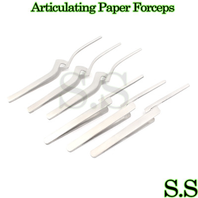 6 Articulating Paper Forceps Straight + Curved Dental Insturments
