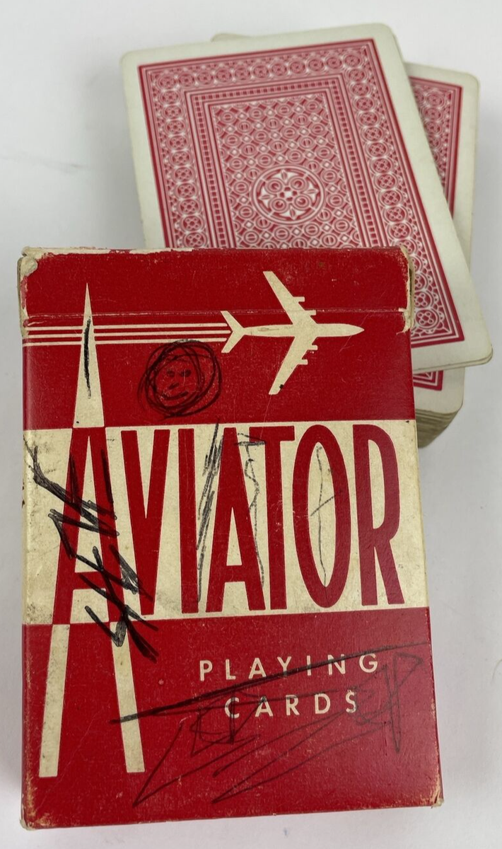 Vintage Aviator Playing Cards Deck Red White Box no. 914 Partial