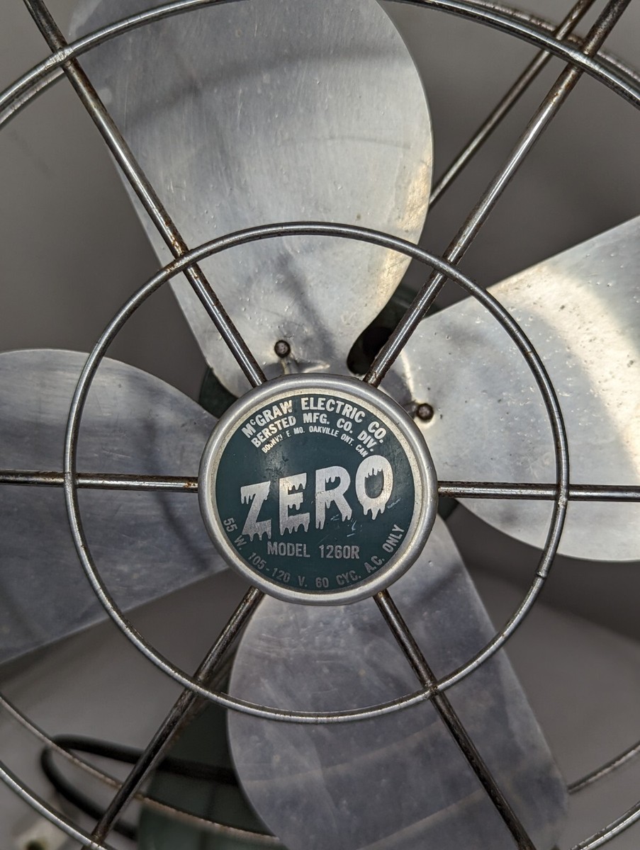 Vintage McGraw Electric Zero Fanモデル1250Ｒ Vintage McGraw Electric Co. Zero Metal Blade Fan Model 1250R