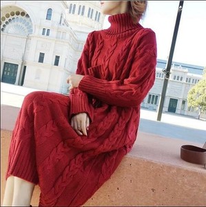 thick turtleneck sweater dress