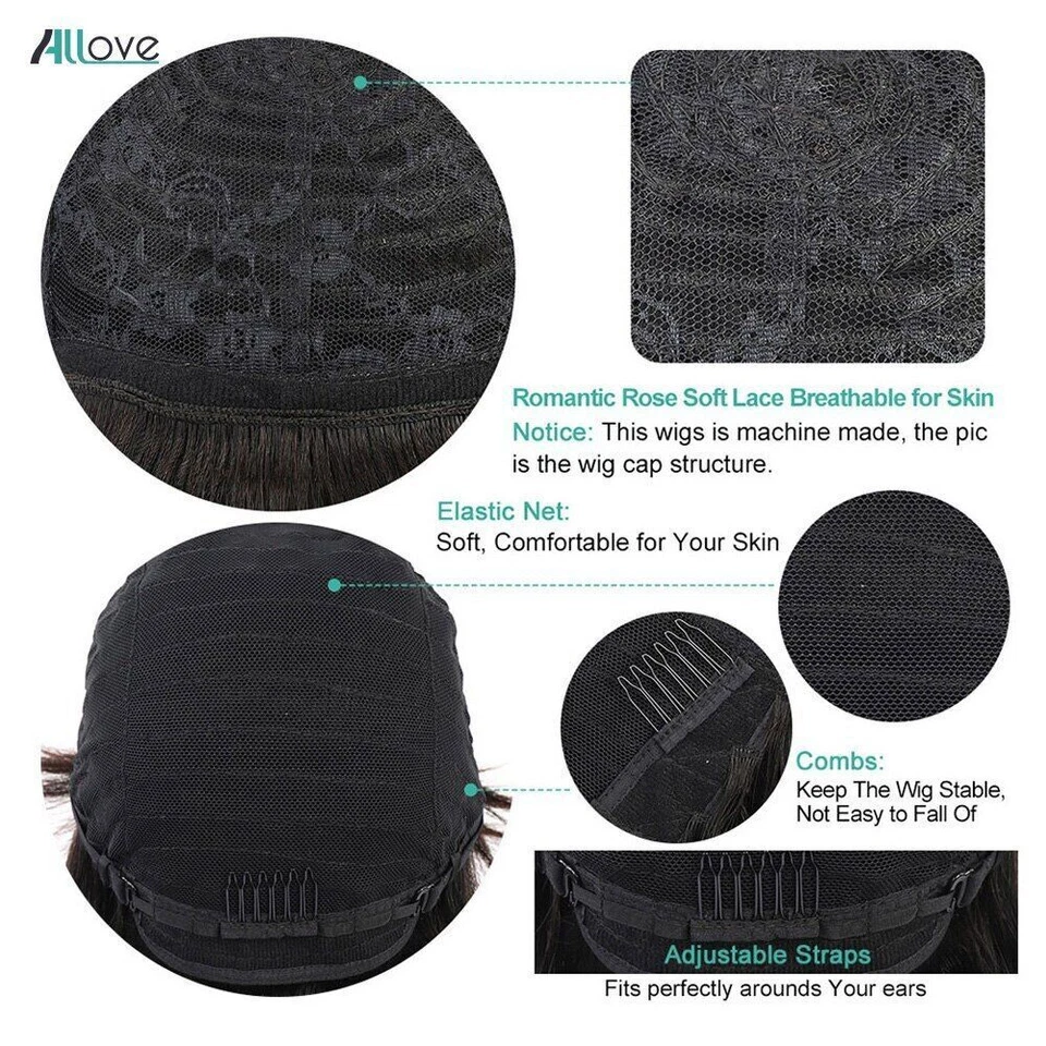 Pelucas de cabello humano rizado Jerry con flequillo cabello brasileño completo hechas a máquina sin encaje Foto 2 de 4